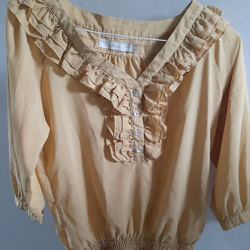 Costa Blanca XS yellow 3/4 lengthsleeve Blouse